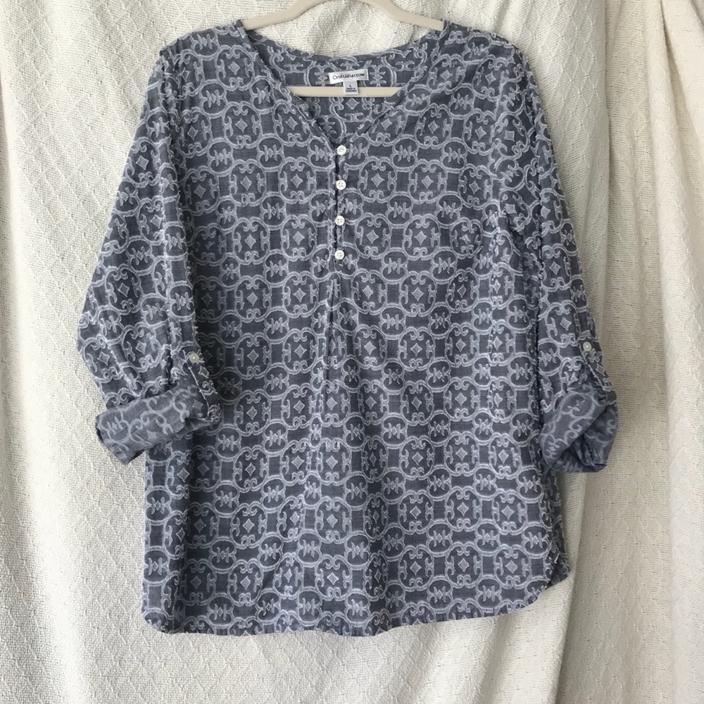 Gray Women's Croft & Barrow Pintuck tunic Large.